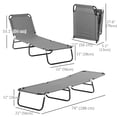 thumbnail image 3 of Outsunny Ensemble de 2 Chaises Longues d'Extérieur Pliantes, Dossier Réglable, Gris, 3 of 10