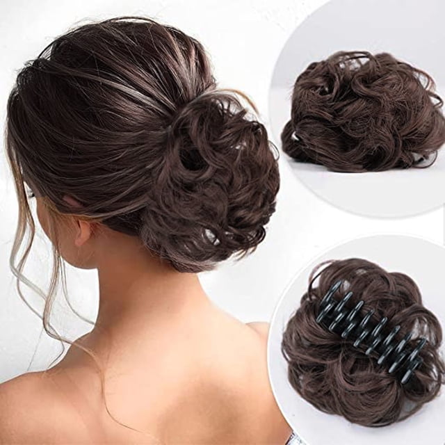 PVCS Messy Bun Easy Clip Wig female grasping Clip HairNatural Hair Curler