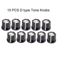 thumbnail image 1 of 10pcs D type 6mm Shaft Hole Volume Control Potentiometer Knob For Guitar Bass, 1 of 11