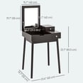 thumbnail image 3 of HOMCOM Modern Vanity Desk with Flip-up Mirror and 2 Drawers for Bedroom, 3 of 10