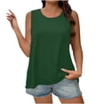thumbnail image 1 of hotojiny Hauts Grande Taille pour Femmes Décontractés Amples à Col Rond T-Shirt d'Été Surdimensionné Sans Manches Tunique Unie Blouses, 1 of 6