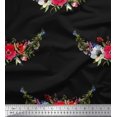 thumbnail image 1 of Soimoi Rayon Fabric Leaves & Anemone Flower Fabric Prints By Yard 42 Inch Wide, 1 of 3