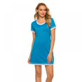 thumbnail image 4 of Pyjama d'Été pour Femmes Manches Courtes Col Cœur Pêche Robe de Nuit Décontractée Robe de Sommeil Ample Confortable Pyjama Robe de Maison Décontractée, 4 of 6