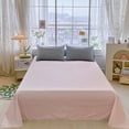 thumbnail image 4 of 1 Piece Solid Color Polyester Bed Sheet 86.6 X 90.6 Inches - Soft Washable Fade-resistant Fitted Sheet for Standard Mattress, 8 Color Options,for Adults,YISHFHP,Multicolor, 4 of 9