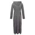 thumbnail image 4 of Ccpelsie Men's Robe Long Plush Soft Bathrobe Cozy Spring Fall Winter Warm Robes Shawl Collar Sleepwear with Pockets(A-Grey,XL), 4 of 7