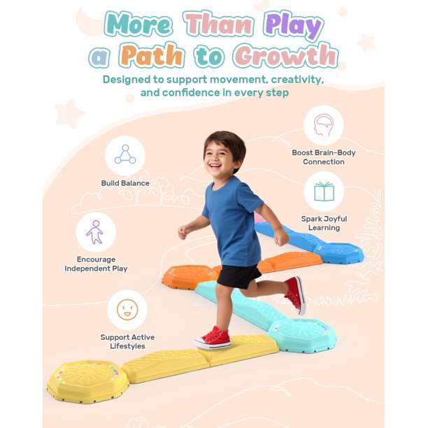 Pierres Empilables Enfants Pierres D'équilibre Enfants Avec Lumières Et Sons - 6 Pièces Antidérapantes Et Empilables | Jouet Sensoriel 3 Ans Et Plus Jeu Sensoriel équilibre 3 Ans
