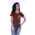 thumbnail image 2 of Moomaya T-shirt à Col Rond pour Femmes à Manches Courtes avec Poche Appliquée à Paillettes - N0, 2 of 6
