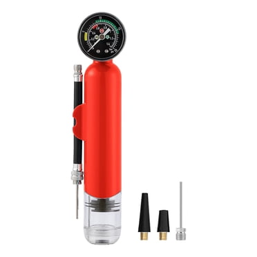 Ball Pump with Pressure Gauge Portable Practical Durable Rainproof Hand Pump for Red