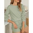 thumbnail image 3 of Topcobe Women' s Long Sleeve Solid Color Lounge Wear Set, S-3XL Green, 3 of 5