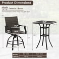 thumbnail image 3 of Gymax 3 PCS PE Wicker Patio Swivel Bar Set Table & Chairs w/ Quick-Drying Foam, 3 of 10