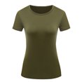 thumbnail image 3 of Heliisoer Hauts pour Femmes, Liquidation d'Été Mode Décontractée Femmes Manches Courtes Uni Col Rond Hauts T-Shirt pour Dames, 3 of 4
