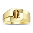 thumbnail image 1 of RYLOS Men's Rings 14K Yellow Gold Ring Classic Solitaire 7X5MM Oval Shape Gemstone Designer Band Tiger Eye November Birthstone Rings For Men Size 9, 1 of 7