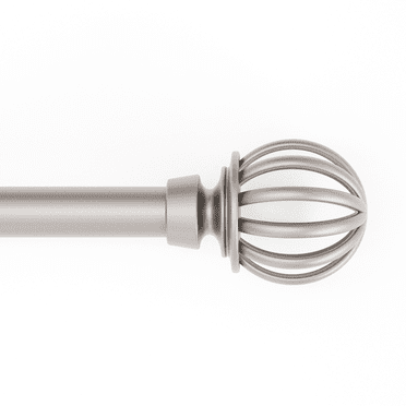 Mainstays 1/2" Nickel Macey Cage Adjustable Curtain Rod Set, 28"-48"
