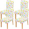 thumbnail image 1 of Happy Easter Dining Chair Covers Set of 4,Green Pink Blue Bunny Rabbits Parsons Chair slipcovers,Kitchen Spring Summer Decor Chair Seat Cover Protectors(Bunny,4 Pack), 1 of 5