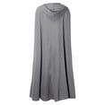 thumbnail image 4 of XZNGL Women Autumn Fashion Solid Hooded Button Cloak Split Fork Woolen Coat, 4 of 6
