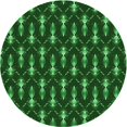 thumbnail image 1 of Ahgly Tapis Rond Lavable en Machine Intérieur Transitionnel Vert Émeraude Profond, 6 Pieds Rond, 1 of 7