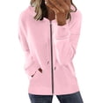 thumbnail image 2 of TIMIFIS Chandail à Capuchon à Manches Longues Rose pour Femmes, Veste de Survêtement Zippée avec Poches - Rose - Sfall, 2 of 5