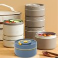 thumbnail image 4 of Bento Lunch Box, Stainless Steel Bento Container with Lid Large Capacity Thermal Lunch Box Leakproof Bento Lunch Box Container Kids Food Jar for Adults, 4 of 7