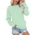 thumbnail image 2 of Hauts pour Femmes Manches Longues Amples Décontractés Tunique Plissée Boutonnée Imprimé Halloween Vert Armée G, 2 of 6
