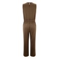 thumbnail image 4 of B91xZ Combinaison à Jambes Larges pour Femmes Combinaison Décontractée Ample Sans Manches Bretelles Réglables Combinaisons avec Poches, Café TTG, 4 of 5