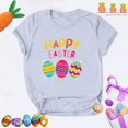 thumbnail image 2 of TSADFHJI Hauts Mignons pour Femmes Manches Longues Joyeuses Pâques Imprimé Lettre Œuf Col Rond T-Shirt Décontracté Manches Courtes TG Gris, 2 of 4