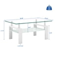 thumbnail image 4 of Table Basse Rectangulaire en Verre, Table Basse Transparente, Tables d'Appoint Modernes pour Salon, Mobilier de Salon, Blanc, 4 of 8