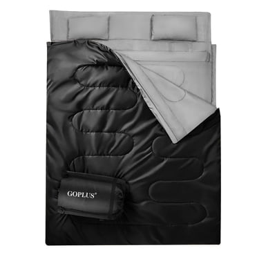 Goplus Sac de Couchage pour 2 Personnes Imperméable avec 2 Oreillers Camping Format Grand TG