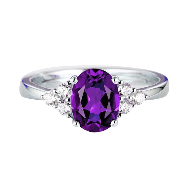 Riforla Women's Retro Fashion Jewelry Diamond Ring Opening Ring Rings Purple