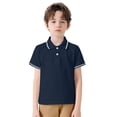 thumbnail image 1 of Chemises Garçons Manches Courtes Décontractées Polo Uni Marine 5-6 Ans, 1 of 6