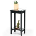 thumbnail image 1 of Gymax Table de Chevet à 2 Niveaux Table d'Extrémité Table d'Appoint Table Basse Pieds en Bois Chambre Noir, 1 of 10