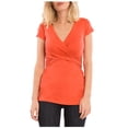 thumbnail image 1 of Bwiyojiz Tailles P-TTG Robe de Maternité de Printemps Mode T-Shirt à Manches Courtes d'Été Uni Col en V Décontracté Bouton Chemisiers Réguliers Spring's Tops Trends Vêtements de Grossesse, Cadeaux pour Sœurs de la Part d'Une Sœur, 1 of 9