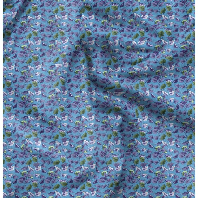 Soimoi Rayon Fabric Leaves Leaves Decor Fabric Printed Yard 42 Inch Wide