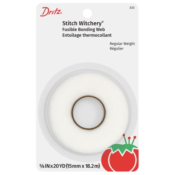 Dritz Stitch Witchery Fusible Bonding Web, 5/8" X 20-Yards, Regular Weight, White