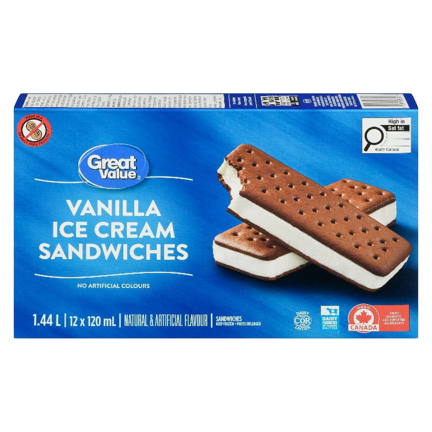 Great Value Vanilla Ice Cream Sandwiches