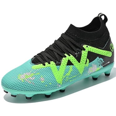 Cyiecw Chaussures de Soccer pour Hommes à Tige Haute Sans Lacets pour Terrain Ferme Chaussures de Soccer Extérieur Intérieur Crampons de Soccer Athlétiques pour Garçons