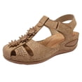thumbnail image 2 of LSLJS Chaussures Compensées pour Femmes, Sandales Confortables à Fleurs Ajourées à Bout Rond pour Femmes Dames Fille, Chaussures à Semelle Souple, 2 of 4
