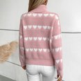 thumbnail image 4 of Penkiiy Chandails pour Femmes Décontractés à Manches Longues Col Roulé Tricotés à Rayures Imprimés Love Chandail Ample Chandails Hauts m Rose, 4 of 9