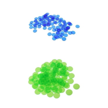 KLKCMS 200x Jetons, Marqueurs de Jetons de Bingo, Jetons de Jeu de Casino Jetons Enfants Enfant Math Bleu Vert