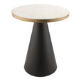 thumbnail image 1 of TOV Furniture Richard 18.5"H Transitional Marble Side Table in White/Black, 1 of 1