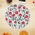 thumbnail image 3 of IH Casa Decor Printed Round Cotton Rope Placemat Red Floral - Set of 12, 3 of 4
