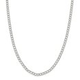 thumbnail image 1 of 925 Sterling Silver 4.5mm 7 Inch Half Round Wire Curb Chain Charm Bracelet, 1 of 5