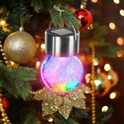Aodebiao Solar Glass Ball Pendant Light – Waterproof Solar Garden Lights with Auto Sensor LED, Outdoor Decorative String Lights for Patio, Garden & Courtyard (2-Pack)