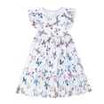 thumbnail image 2 of Robes pour Filles Robe d'Été à Imprimé Floral à Manches Courtes Coupe Trapèze pour Activités de Plein Air Décontractée Confortable Mode pour Âges de 6 à 15 Ans, 2 of 8