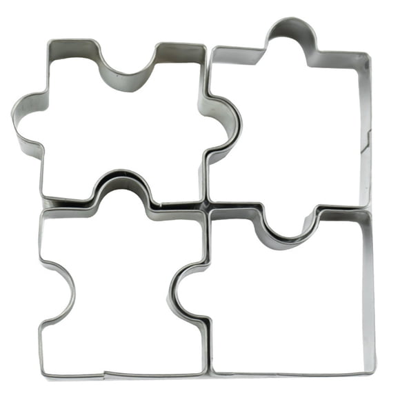 Moulds for Home Kitchen Create and Bake Handmade Cookie Cutter Puzzle Set for DIY Baking and Shaping Dessert 4PCS