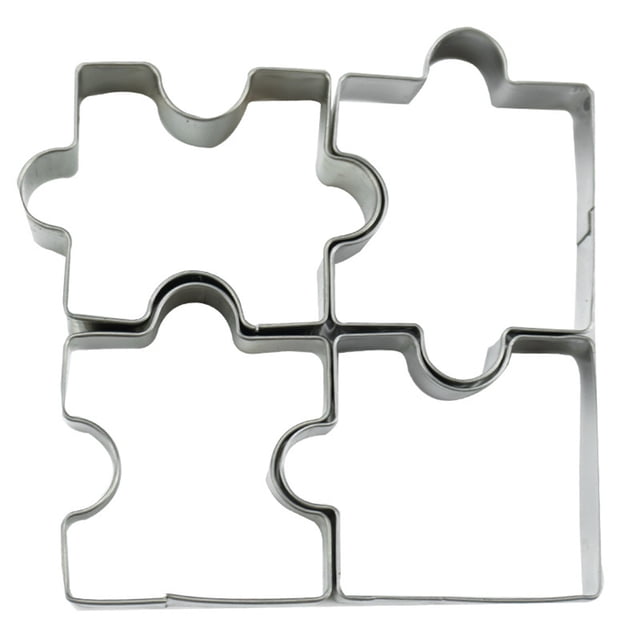 Moulds for Home Kitchen Create and Bake Handmade Cookie Cutter Puzzle Set for DIY Baking and Shaping Dessert 4PCS