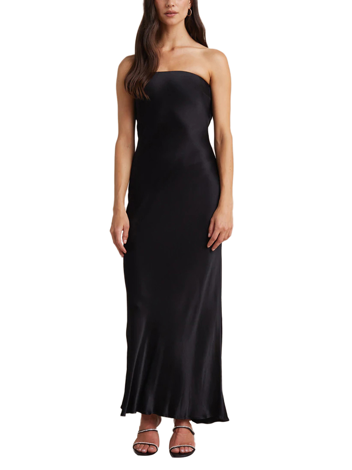 Faithtur Nouvelle Mode Femmes Robe Sans Manches Dos Nu Couleur Unie Bustier Élégant une Seule Pièce, Robe de Banquet de Mariage Cocktail