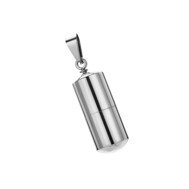 Collier Pendentif Tube en Acier Inoxydable Creux pour Filles Étui Capsule pour Cendres Bijoux
