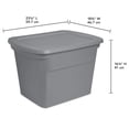 thumbnail image 2 of Sterilite 68 Liter Tote, Plastic Storage Bin with Snap-on Lid, Stackable, Gray, 2 of 8
