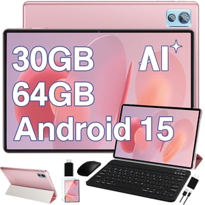 DEERTiME 2025 Dernier comprimé 10 inch Android 15 Comprimés avec clavier, 30GB RAM 64GB ROM 2.0GHz Octa-Core, caméra double, 1TB Élargir