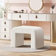 thumbnail image 3 of Tribesigns Modern Vanity Stool, Upholstered Ottoman, Arched Footstool, Sofa Footrest(1,White）, 3 of 5